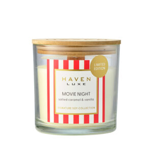 Haven Luxe Movie Night Limited Edition Salted Caramel & Vanilla Wood Wick Candle