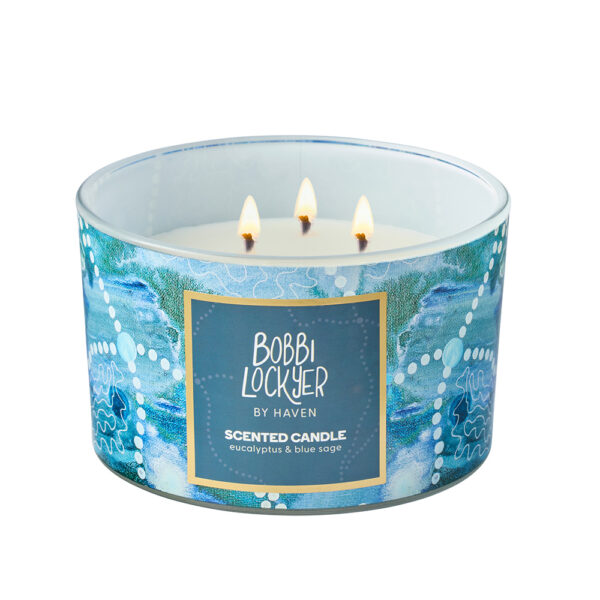 Bobbi Lockyer Haven Scented Soy Blend Candle Eucalyptus & Blue Sage - Image 3