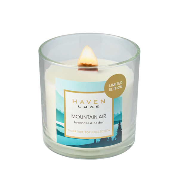 Haven Luxe Mountain Air Limited Edition Lavender & Cedar Wood Wick Candle - Image 4